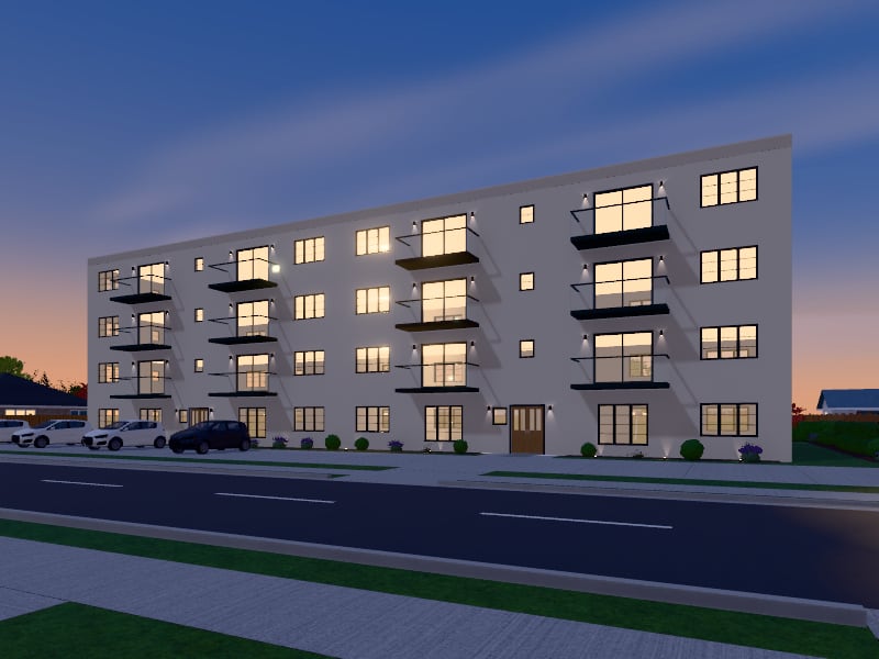 Art Deco Apartments, exterior view