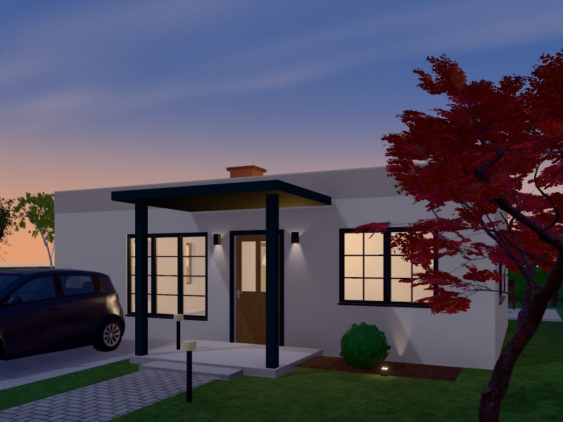Art Deco Cabin, exterior view