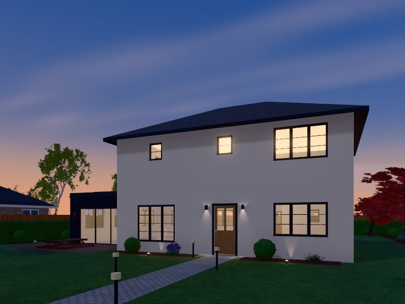 Large Art Deco House with Extension, exterior view