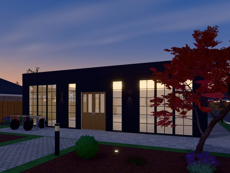 Compact Art Deco Office, exterior view