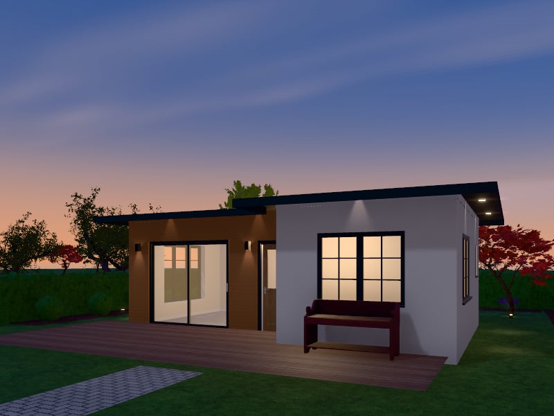 Large Art Deco Tiny House, exterior view