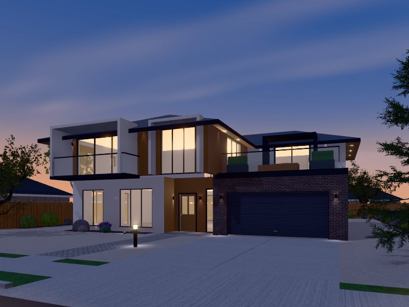 Australian Contemporary Architectural Home, exterior view