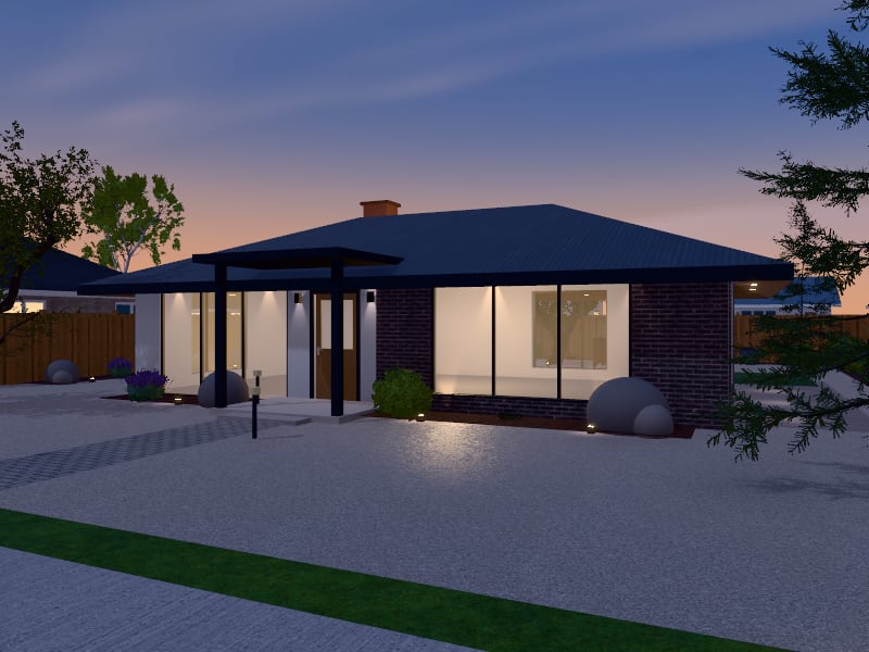 Compact Australian Contemporary Bungalow, exterior view