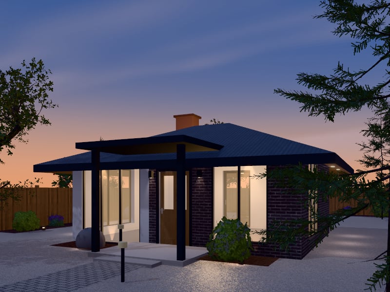 Compact Australian Contemporary Cabin, exterior view