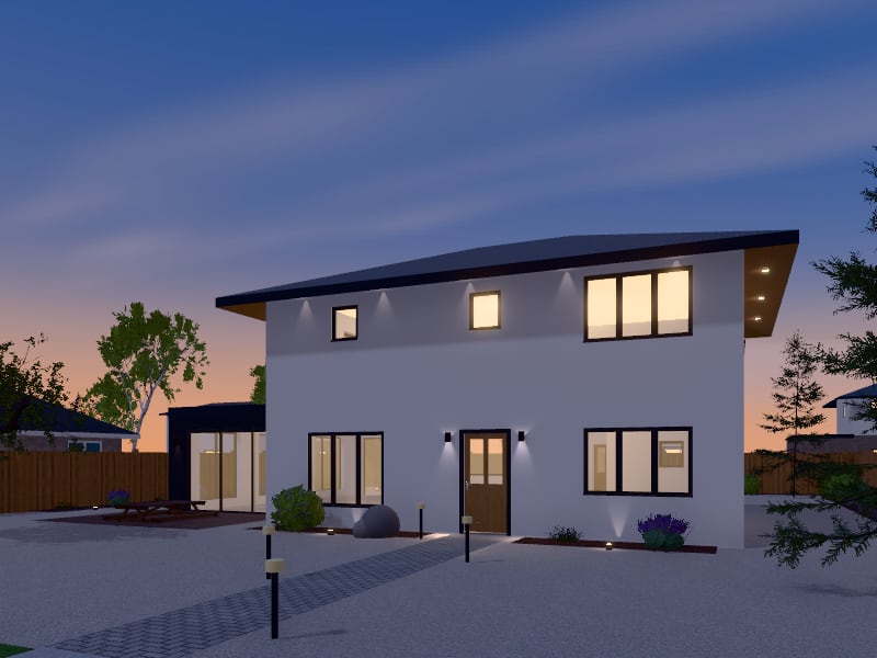 Large Australian Contemporary House with Extension, exterior view