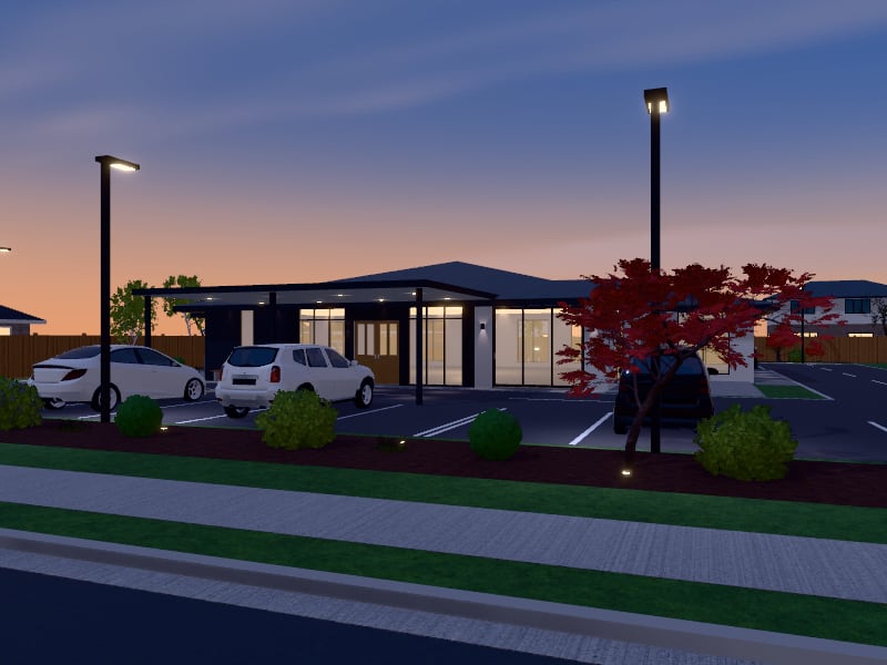 Compact Australian Contemporary Medical Centre, exterior view