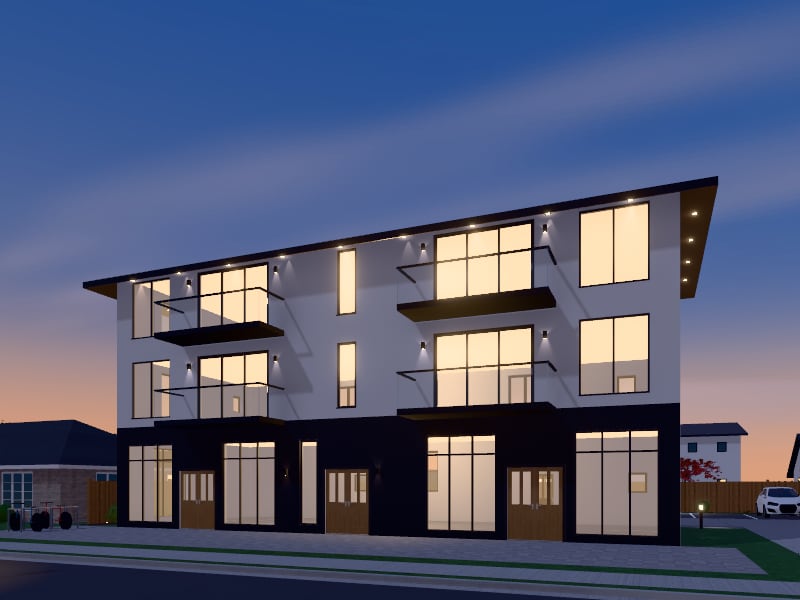 Compact Australian Contemporary Mixed-Use Building, exterior view