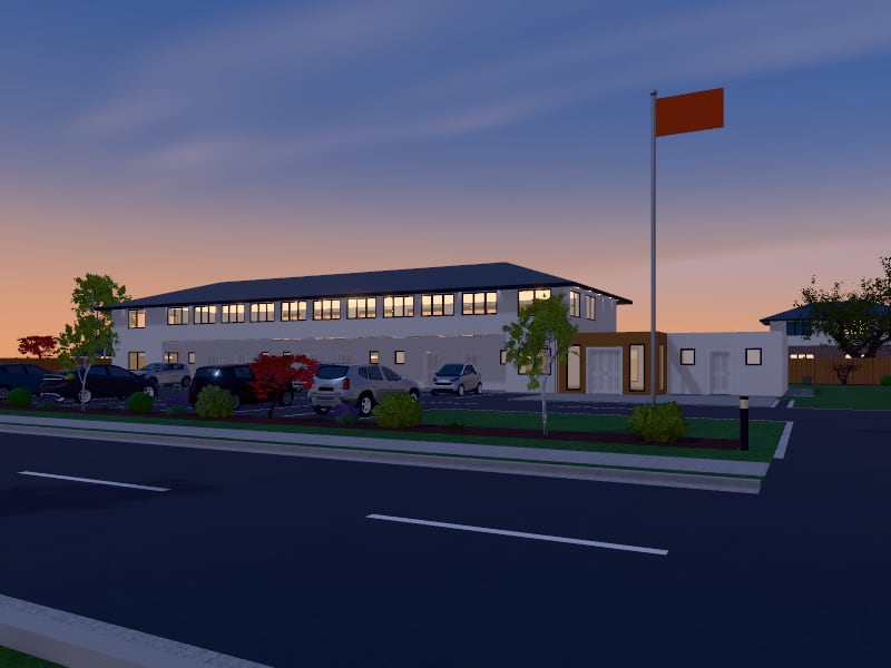 Large Australian Contemporary Motel, exterior view