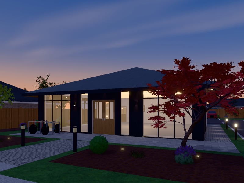 Compact Australian Contemporary Office, exterior view