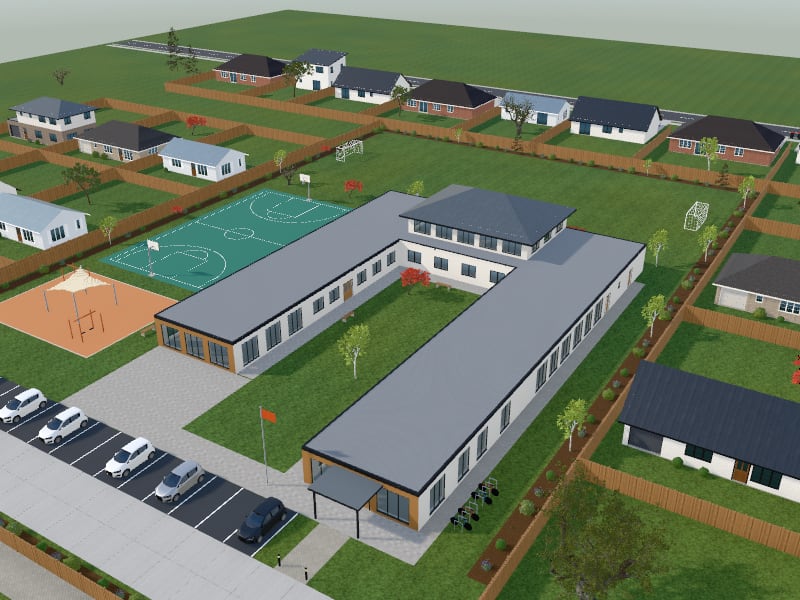 Compact Australian Contemporary School, exterior view