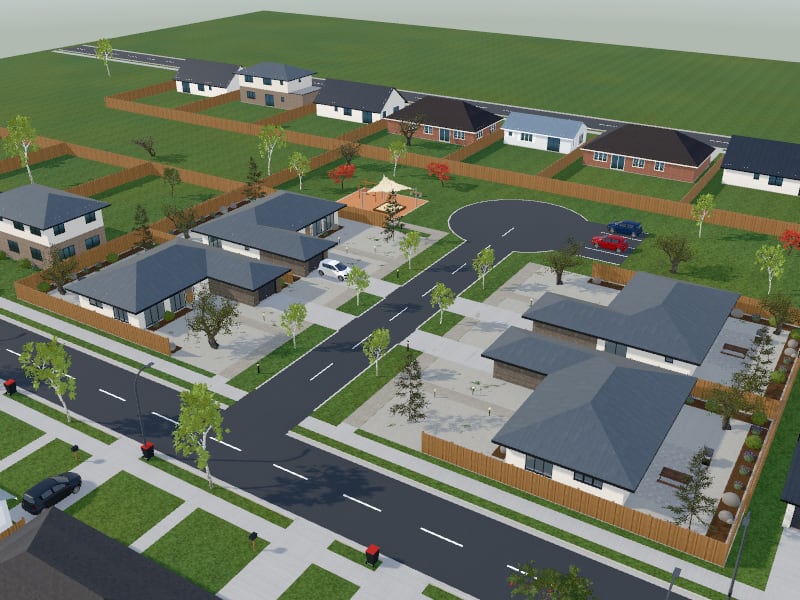 Compact Australian Contemporary Subdivision, exterior view