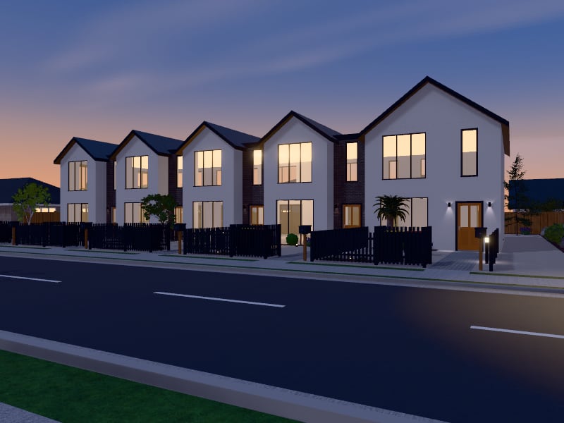 Compact Australian Contemporary Terrace, exterior view