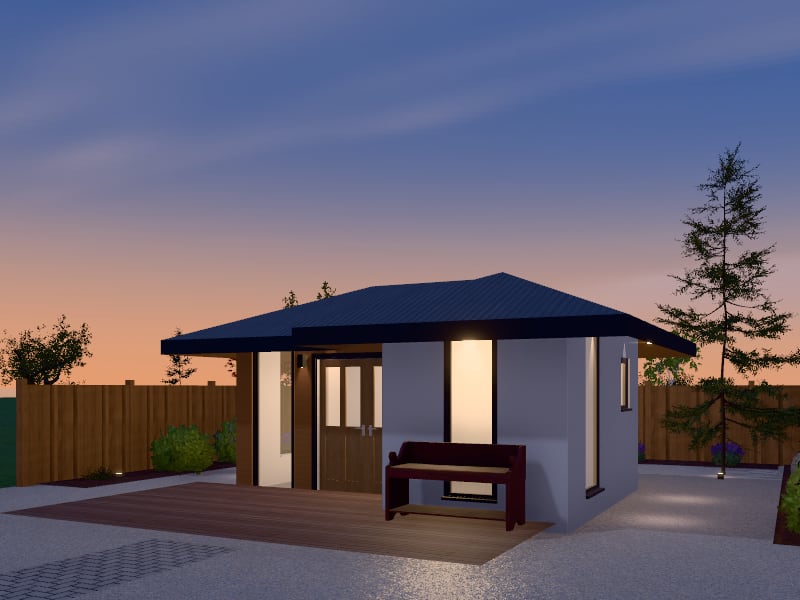 Compact Australian Contemporary Tiny House, exterior view