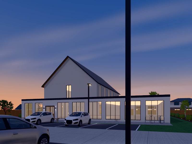 Large Australian Contemporary Place of Worship, exterior view