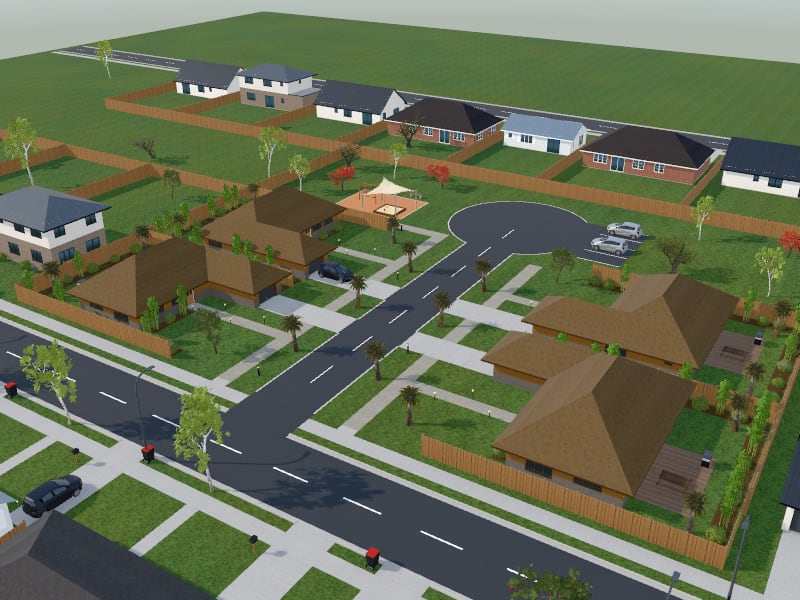 Compact Bali Subdivision, exterior view