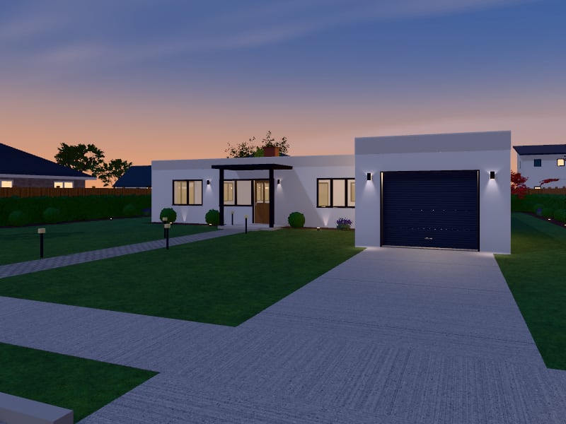Large Bauhaus Bungalow, exterior view
