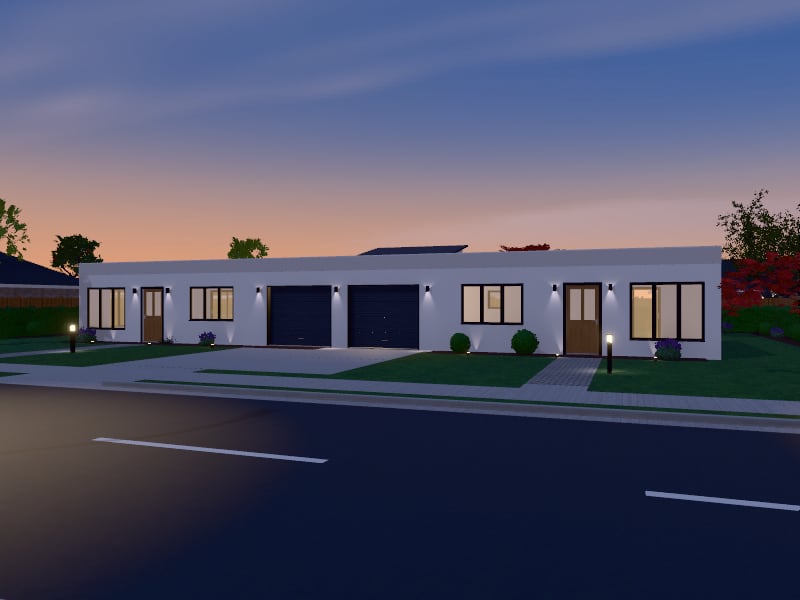 Compact Bauhaus Duplex, exterior view