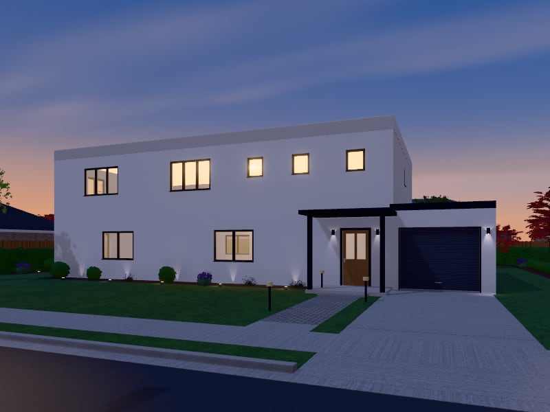 Large Bauhaus House, exterior view