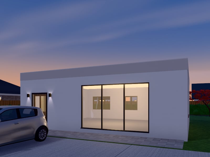 Compact Bauhaus Salon, exterior view