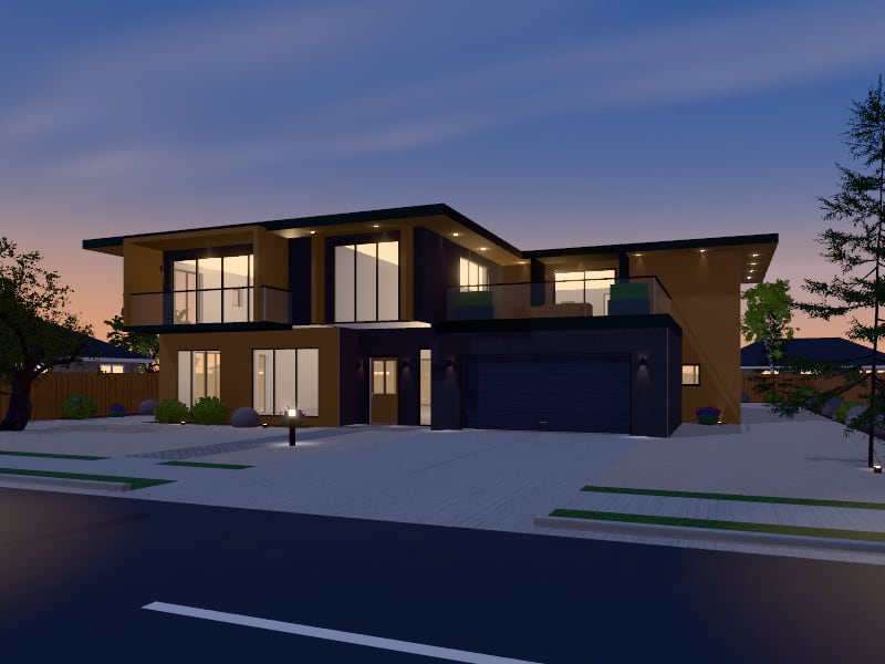 Large Biophilic Architectural Home, exterior view
