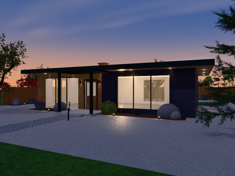 Large Biophilic Cabin, exterior view