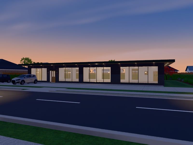 Large Biophilic Clinic, exterior view