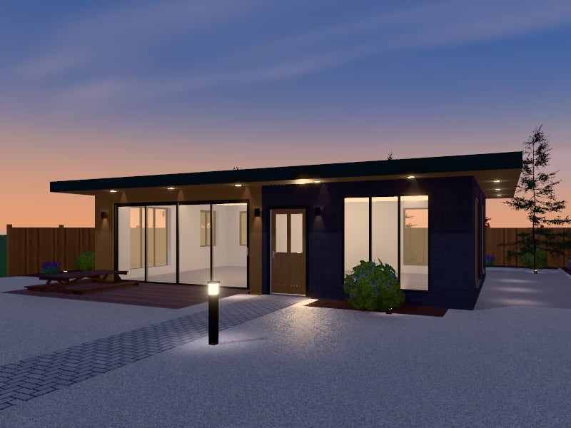 Large Biophilic Granny Flat, exterior view