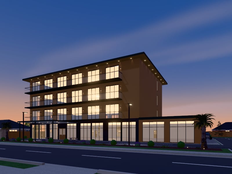 Biophilic Hotel, exterior view