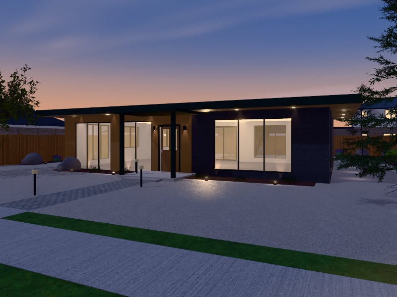 Compact Biophilic House, exterior view