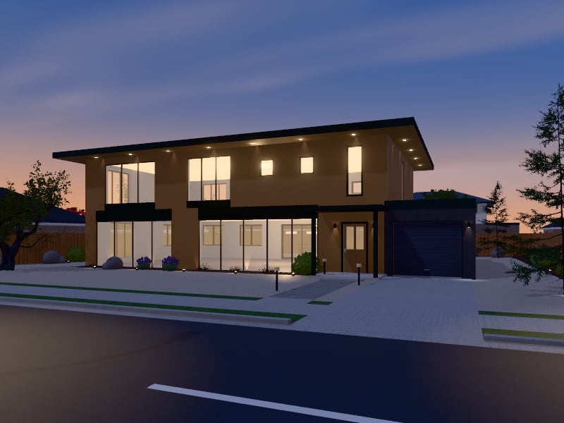 Large Biophilic House, exterior view
