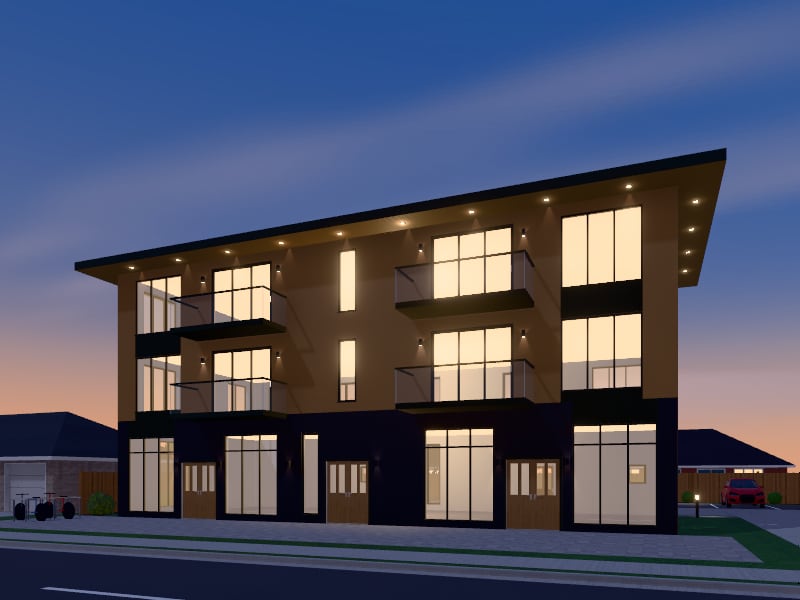 Biophilic Mixed-Use Building, exterior view