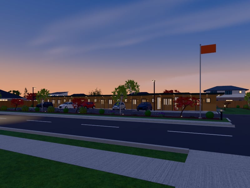 Biophilic Motel, exterior view