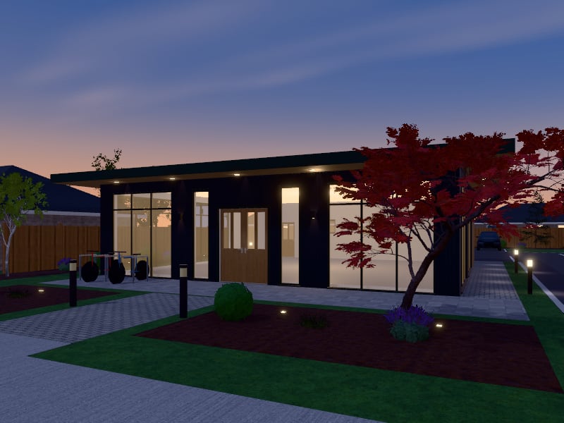 Compact Biophilic Office, exterior view