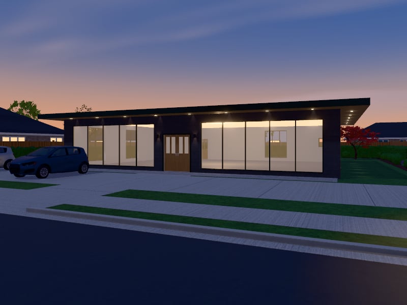 Large Biophilic Shop, exterior view