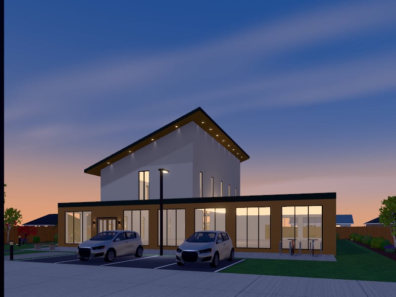 Biophilic Place of Worship, exterior view