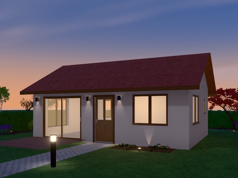 Compact Bohemian Granny Flat, exterior view