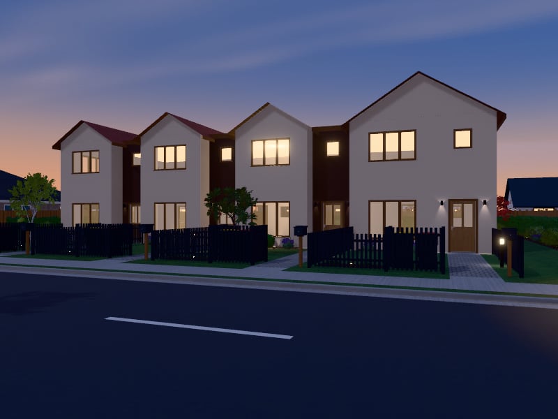 Compact Bohemian Terrace, exterior view