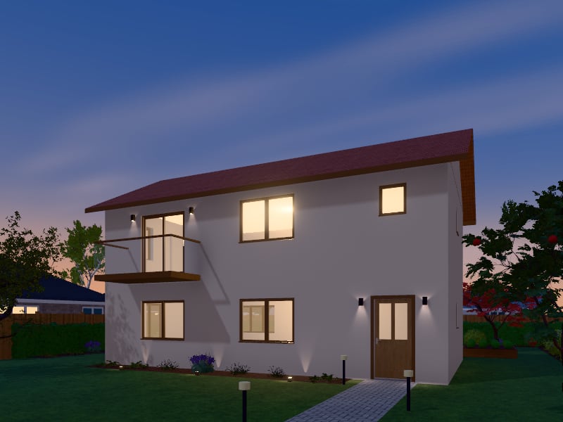 Compact Bohemian Townhouse, exterior view