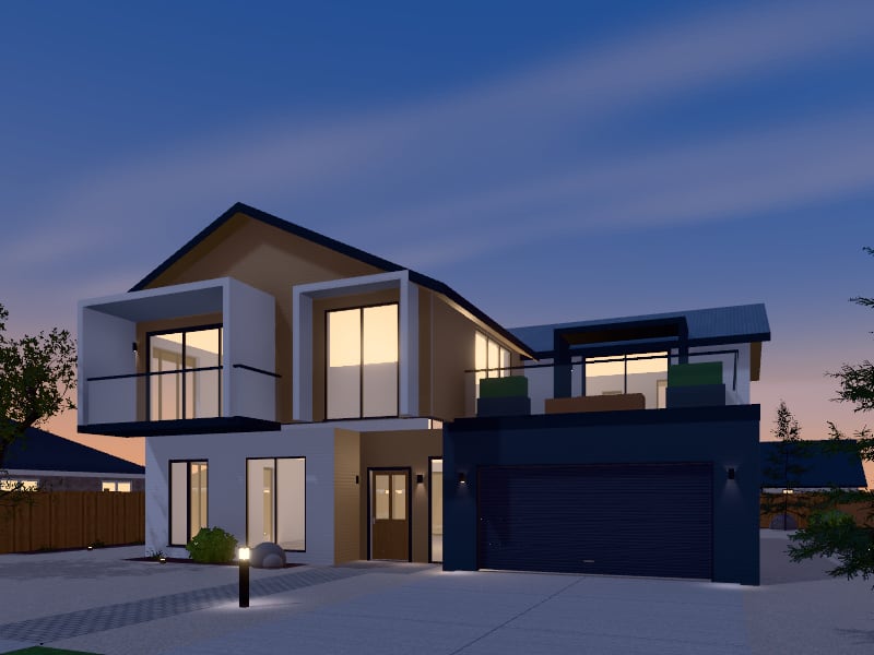 Compact Coastal Architectural Home, exterior view