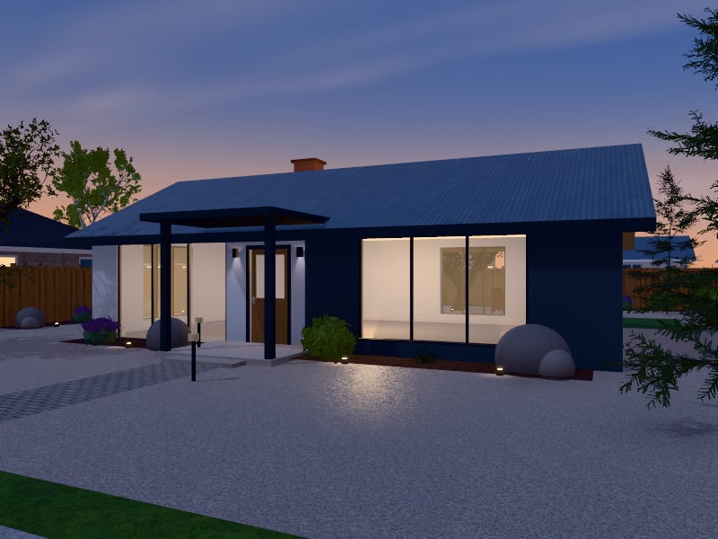 Compact Coastal Bungalow, exterior view