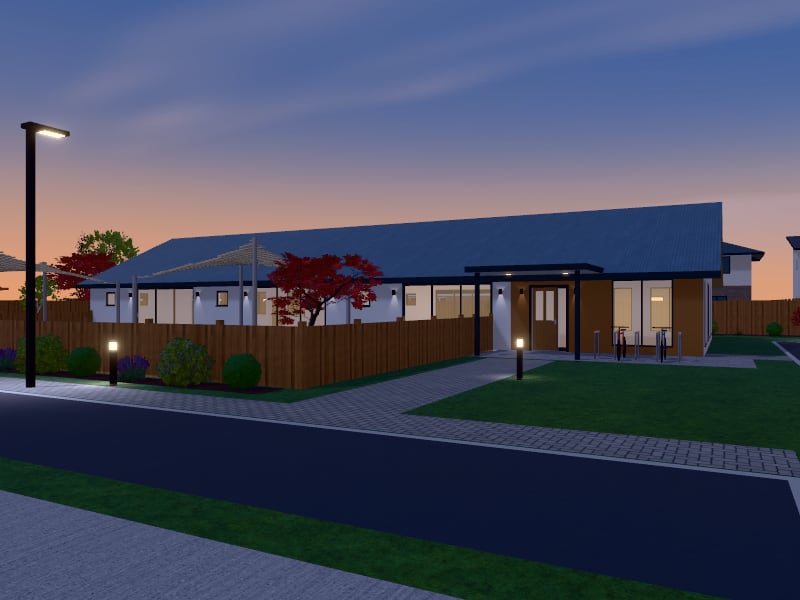 Compact Coastal Childcare Centre, exterior view