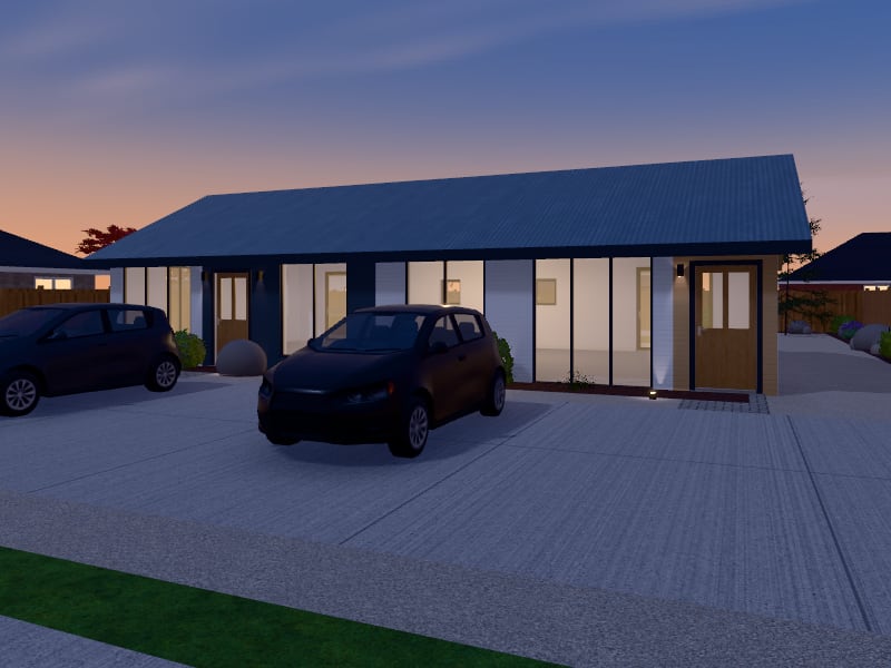 Compact Coastal Rental Units, exterior view
