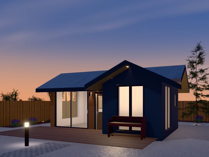 Coastal Tiny House, exterior view