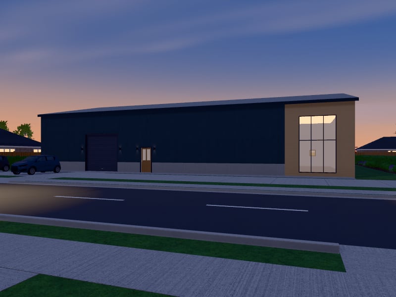 Large Coastal Warehouse, exterior view