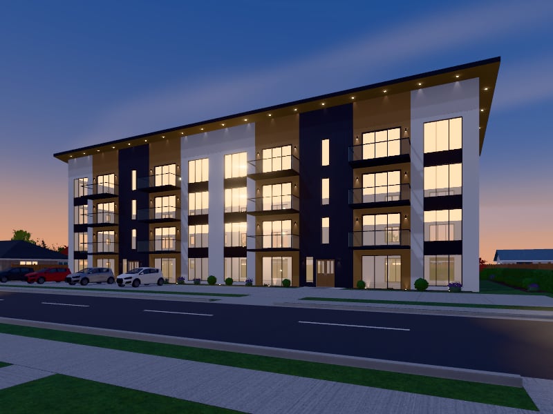 Contemporary Apartments, exterior view
