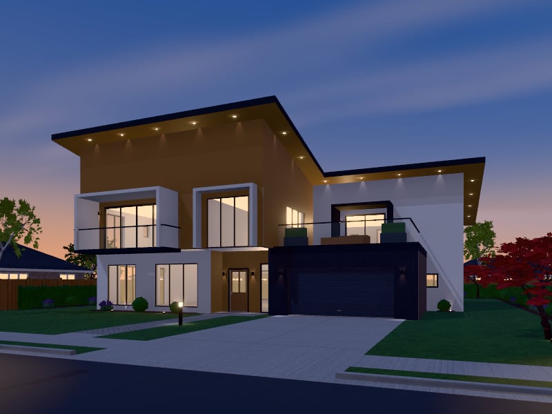 Large Contemporary Architectural Home, exterior view