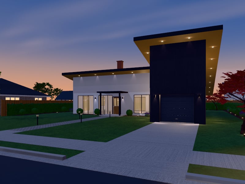 Large Contemporary Bungalow, exterior view