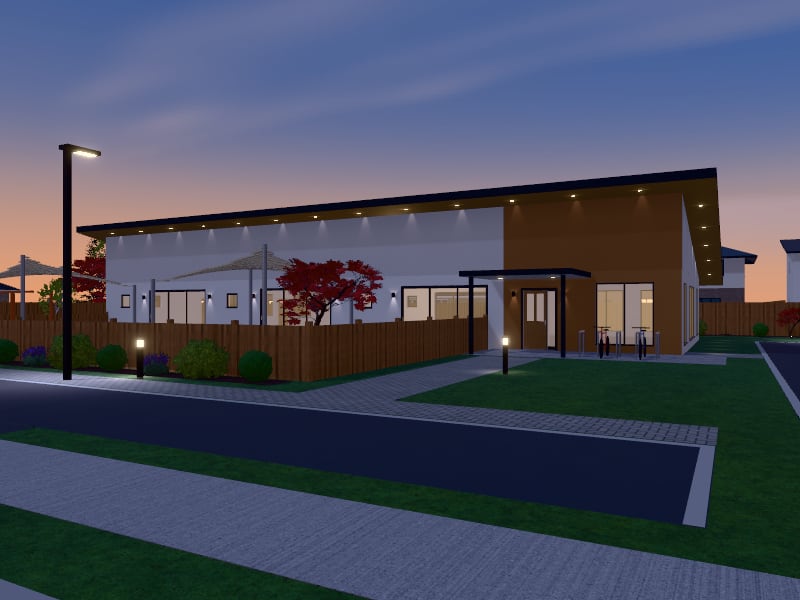 Compact Contemporary Childcare Centre, exterior view