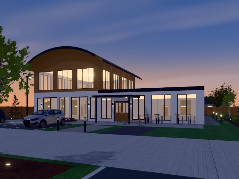 Compact Contemporary Community Centre, exterior view