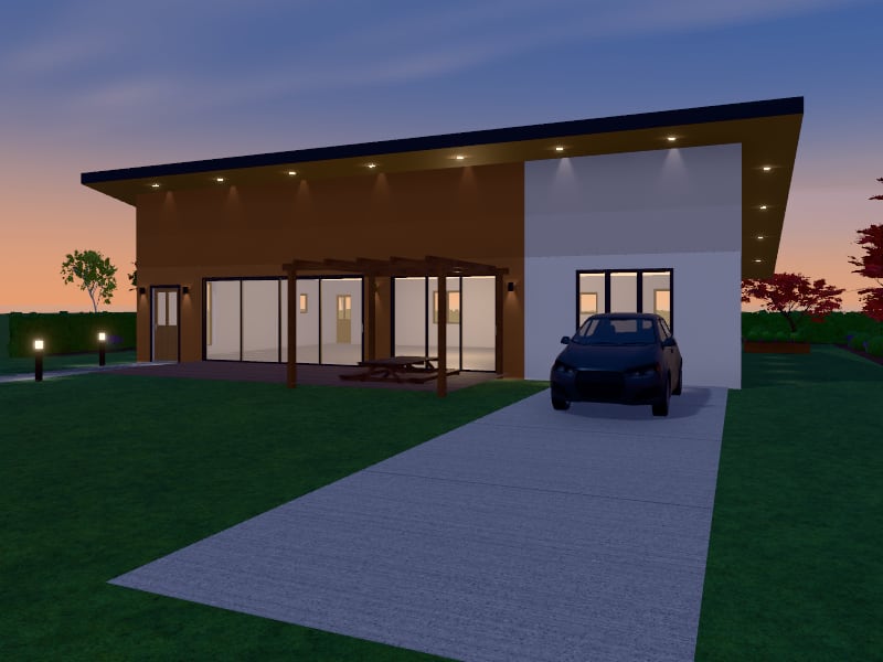 Contemporary Sustainable House, exterior view